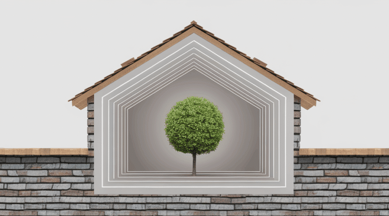 Symbolische Darstellung eines nachhaltigen und zukunftssicheren Hauses